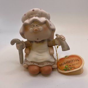 Bumpkins Grandma in Rocking Chair Figurine Holding Cane Horn Fabrizio
